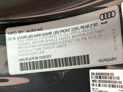 2019 Audi A3 2.0T Premium Plus