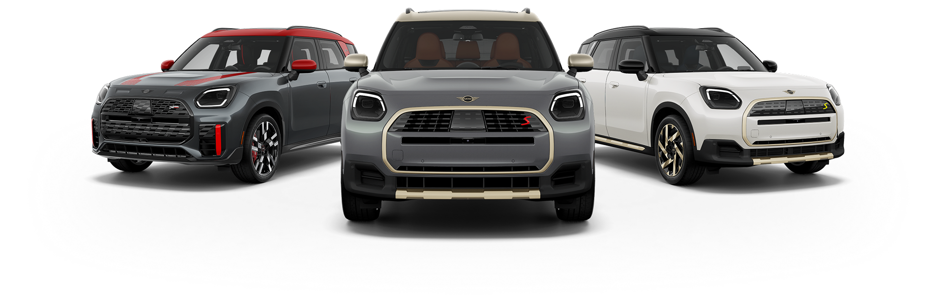 The MINI JCW Countryman ALL4, Countryman S ALL4, and Countryman SE ALL4.