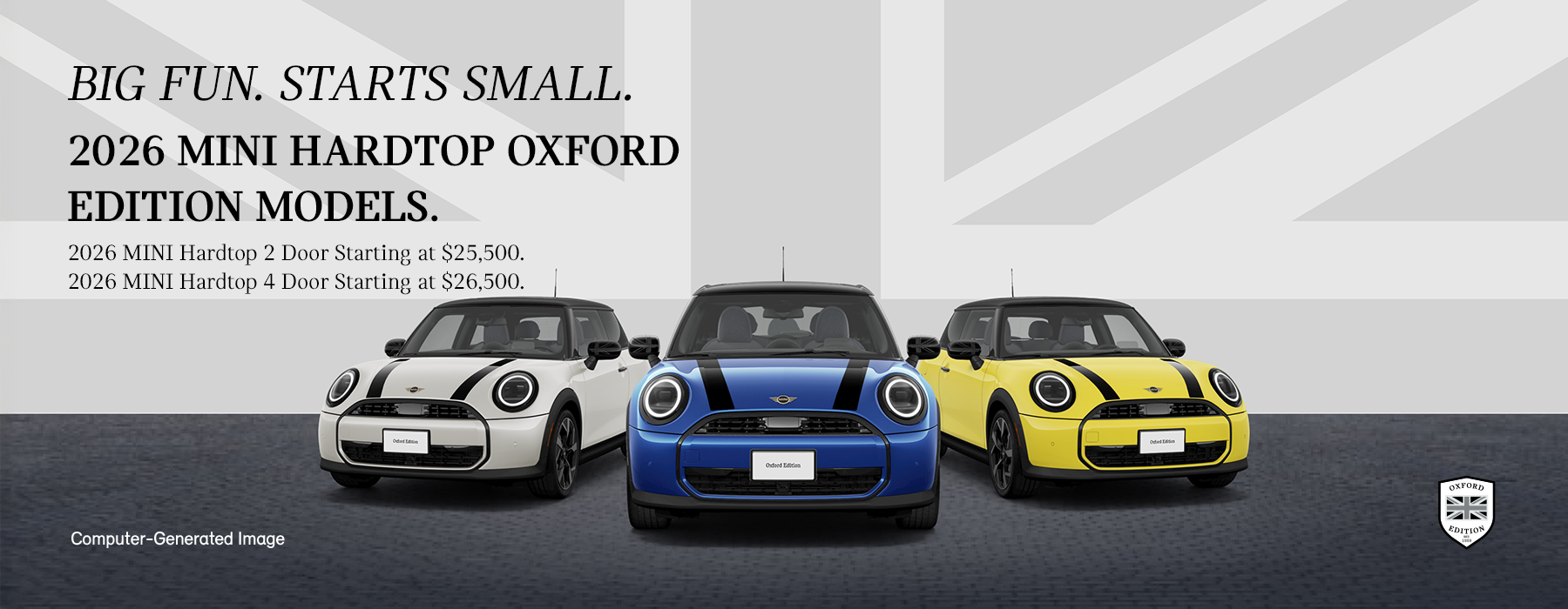 Front view of MINI Oxford Editions.